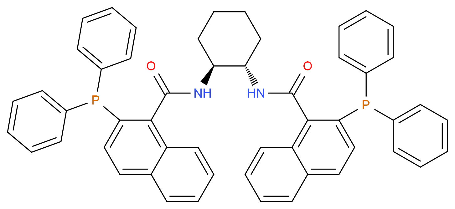 N,N'-((1S,2S)-Cyclohexane-1,2-diyl)bis(2-(diphenylphosphino)-1-naphthamide)_分子结构_CAS_205495-66-5)