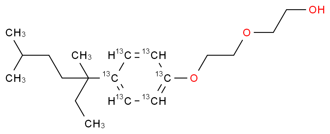 4-(3,6-Dimethyl-3-heptyl)phenol-diethoxylate-ring-13C6 溶液_分子结构_CAS_1173019-36-7)