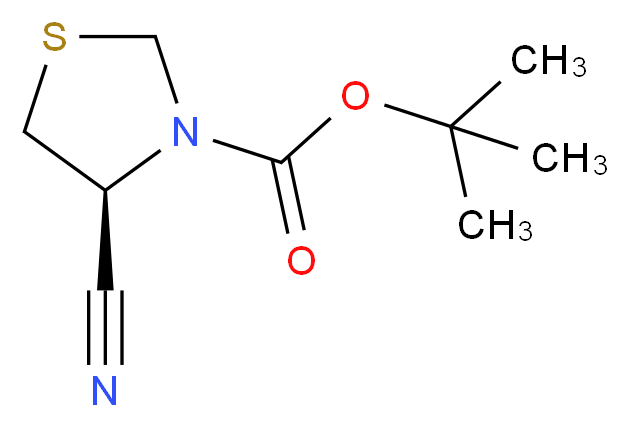 (S)-tert-butyl 4-cyanothiazolidine-3-carboxylate_分子结构_CAS_884006-57-9)