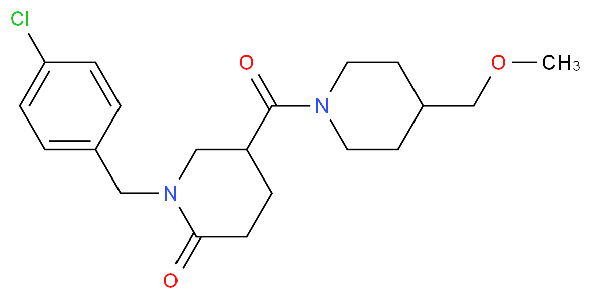 1-(4-chlorobenzyl)-5-{[4-(methoxymethyl)-1-piperidinyl]carbonyl}-2-piperidinone_分子结构_CAS_)