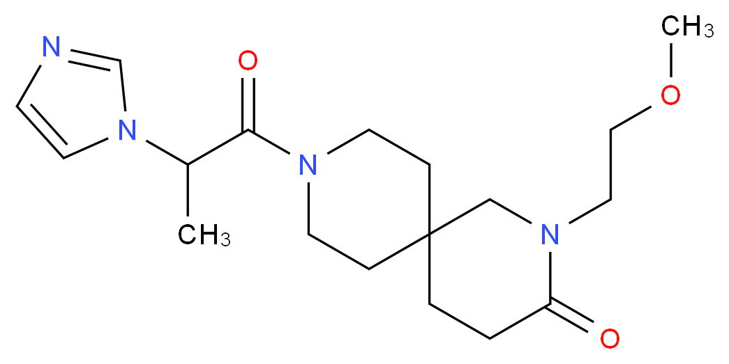 9-[2-(1H-imidazol-1-yl)propanoyl]-2-(2-methoxyethyl)-2,9-diazaspiro[5.5]undecan-3-one_分子结构_CAS_)