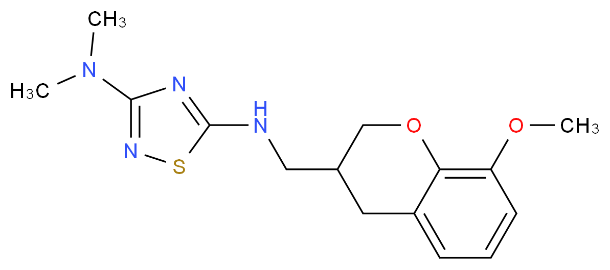 N~5~-[(8-methoxy-3,4-dihydro-2H-chromen-3-yl)methyl]-N~3~,N~3~-dimethyl-1,2,4-thiadiazole-3,5-diamine_分子结构_CAS_)
