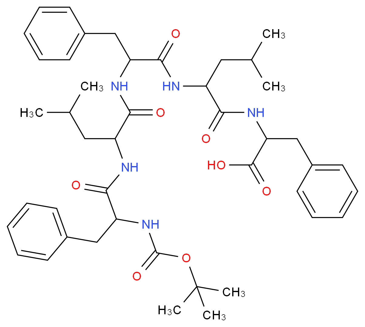 2-(2-{2-[2-(2-{[(tert-butoxy)carbonyl]amino}-3-phenylpropanamido)-4-methylpentanamido]-3-phenylpropanamido}-4-methylpentanamido)-3-phenylpropanoic acid_分子结构_CAS_73572-58-4
