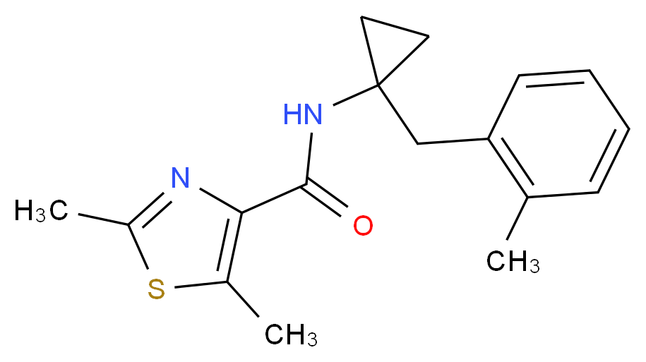2,5-dimethyl-N-[1-(2-methylbenzyl)cyclopropyl]-1,3-thiazole-4-carboxamide_分子结构_CAS_)