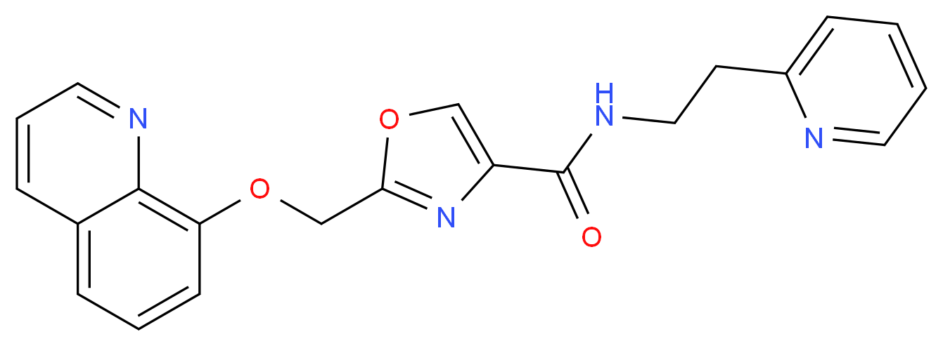 N-[2-(2-pyridinyl)ethyl]-2-[(8-quinolinyloxy)methyl]-1,3-oxazole-4-carboxamide_分子结构_CAS_)