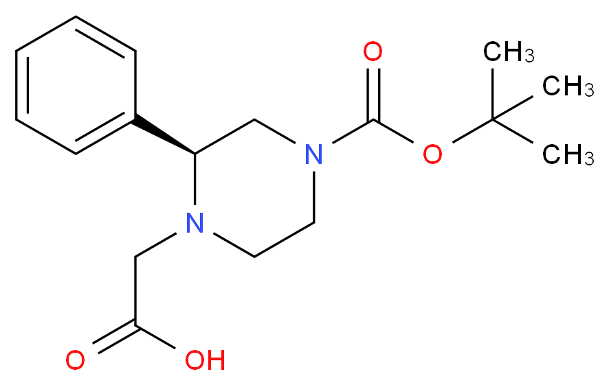 (S)-2-(4-(tert-butoxycarbonyl)-2-phenylpiperazin-1-yl)acetic acid_分子结构_CAS_1060813-72-0)