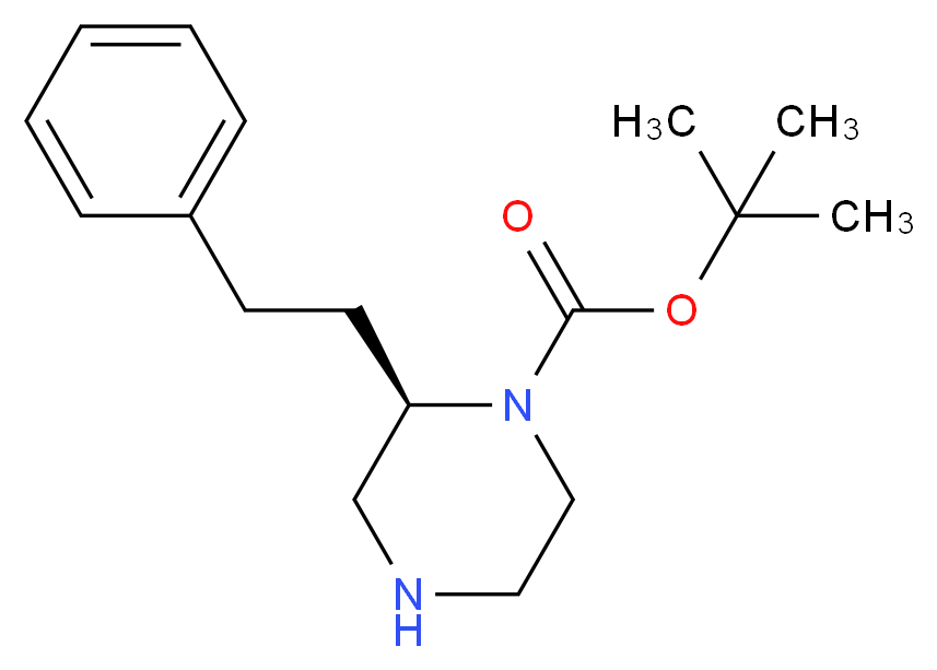 (R)-2-PHENETHYL-PIPERAZINE-1-CARBOXYLIC ACID TERT-BUTYL ESTER_分子结构_CAS_947684-90-4)