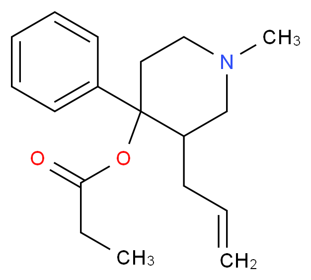 1-methyl-4-phenyl-3-(prop-2-en-1-yl)piperidin-4-yl propanoate_分子结构_CAS_25384-17-2