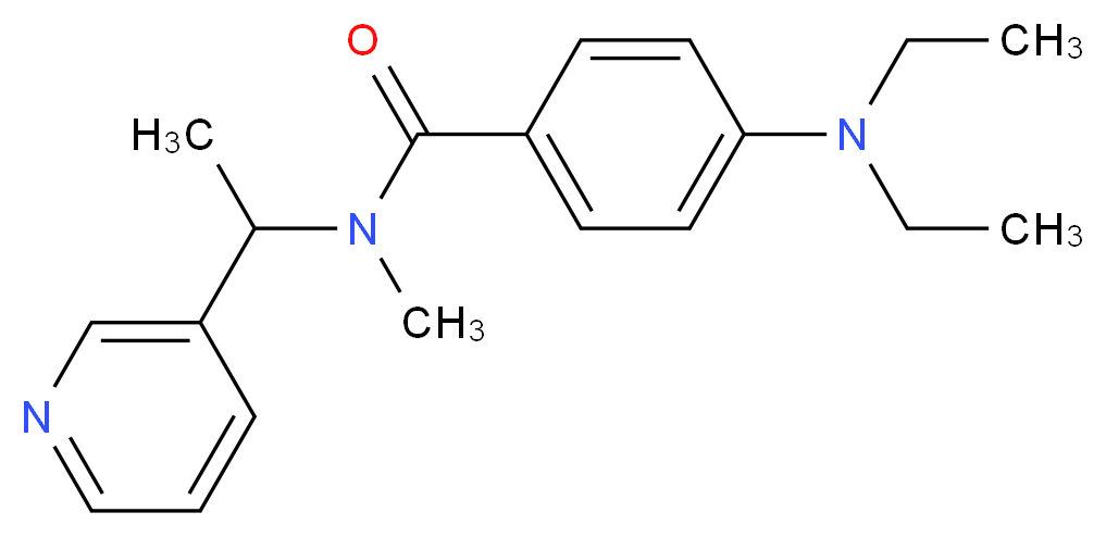 4-(diethylamino)-N-methyl-N-(1-pyridin-3-ylethyl)benzamide_分子结构_CAS_)