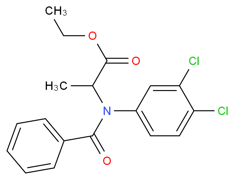 ethyl 2-[N-(3,4-dichlorophenyl)-1-phenylformamido]propanoate_分子结构_CAS_22212-55-1