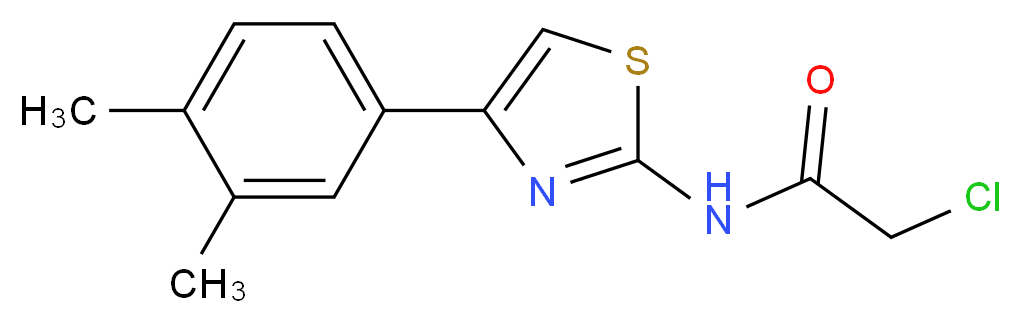 2-Chloro-N-[4-(3,4-dimethyl-phenyl)-thiazol-2-yl]-acetamide_分子结构_CAS_)