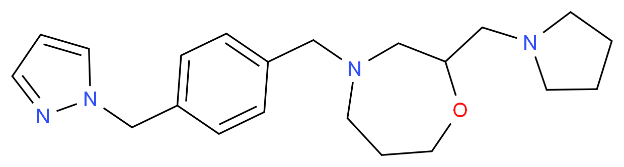 4-[4-(1H-pyrazol-1-ylmethyl)benzyl]-2-(pyrrolidin-1-ylmethyl)-1,4-oxazepane_分子结构_CAS_)