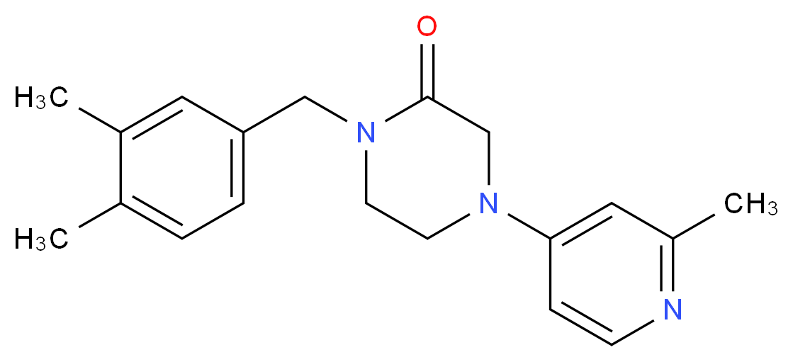 1-(3,4-dimethylbenzyl)-4-(2-methyl-4-pyridinyl)-2-piperazinone_分子结构_CAS_)