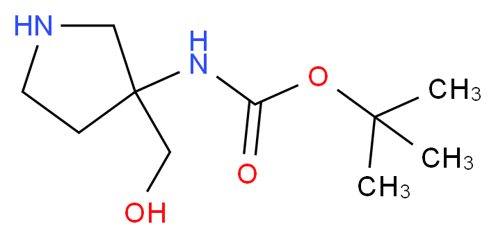 tert-butyl N-[3-(hydroxymethyl)pyrrolidin-3-yl]carbamate_分子结构_CAS_475469-15-9