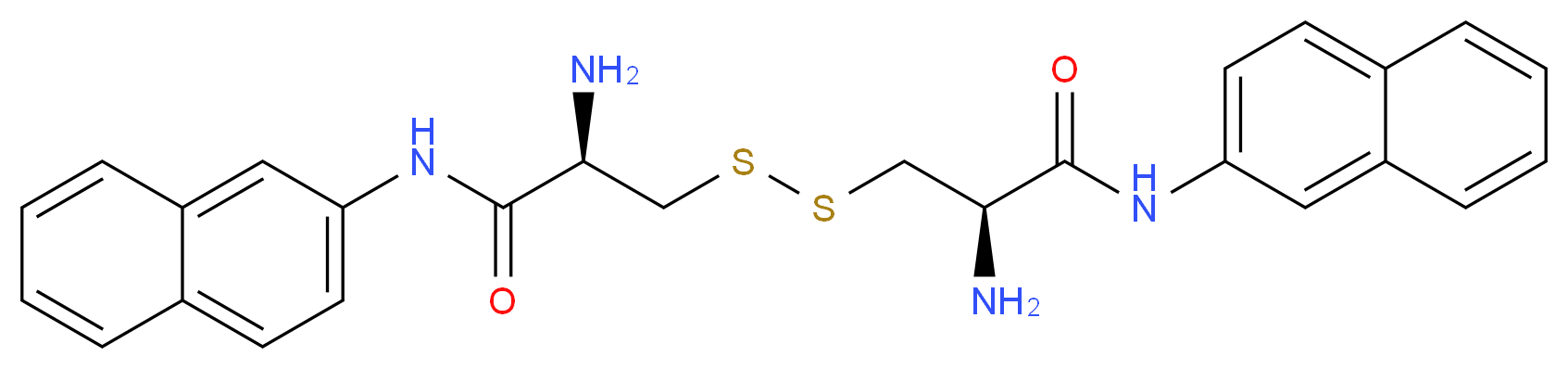 (2R)-2-amino-3-{[(2R)-2-amino-2-[(naphthalen-2-yl)carbamoyl]ethyl]disulfanyl}-N-(naphthalen-2-yl)propanamide_分子结构_CAS_1259-69-4