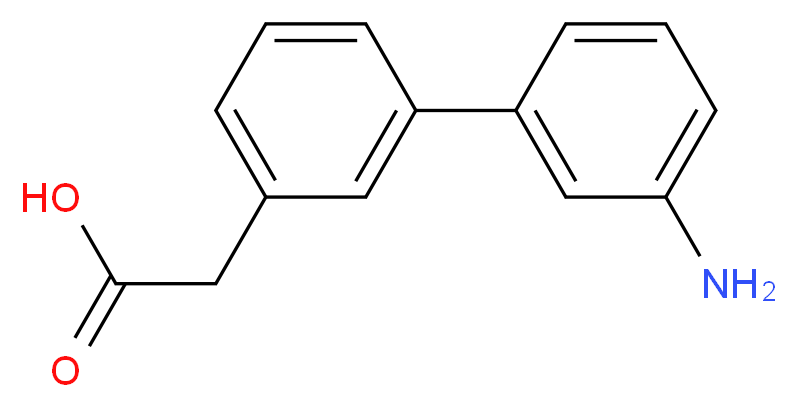 2-[3-(3-aminophenyl)phenyl]acetic acid_分子结构_CAS_886363-11-7