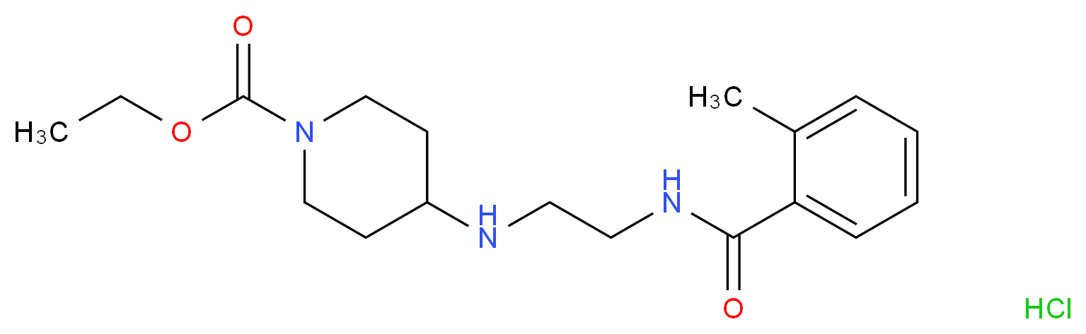 ethyl 4-({2-[(2-methylphenyl)formamido]ethyl}amino)piperidine-1-carboxylate hydrochloride_分子结构_CAS_1135242-13-5