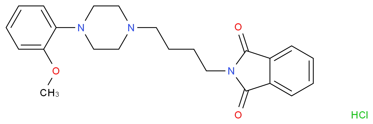 2-{4-[4-(2-methoxyphenyl)piperazin-1-yl]butyl}-2,3-dihydro-1H-isoindole-1,3-dione hydrochloride_分子结构_CAS_115338-32-4