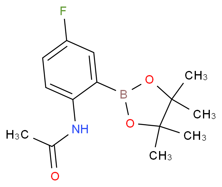 N-[4-fluoro-2-(tetramethyl-1,3,2-dioxaborolan-2-yl)phenyl]acetamide_分子结构_CAS_1150271-55-8