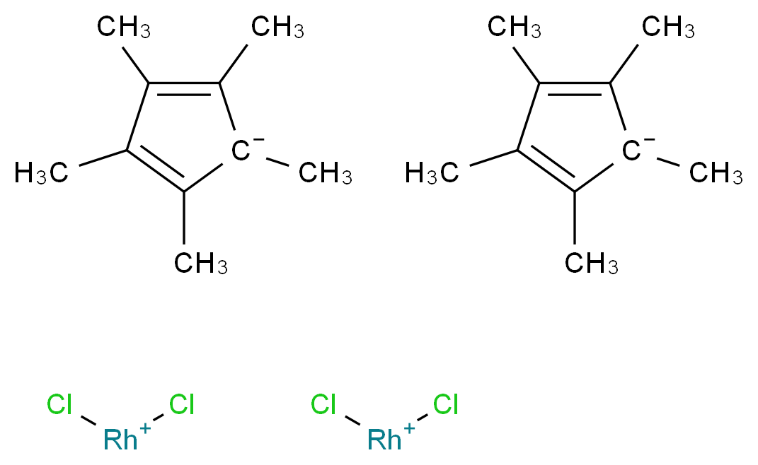 二氯(五甲基环戊二烯基)合铑(III)二聚体_分子结构_CAS_12354-85-7)