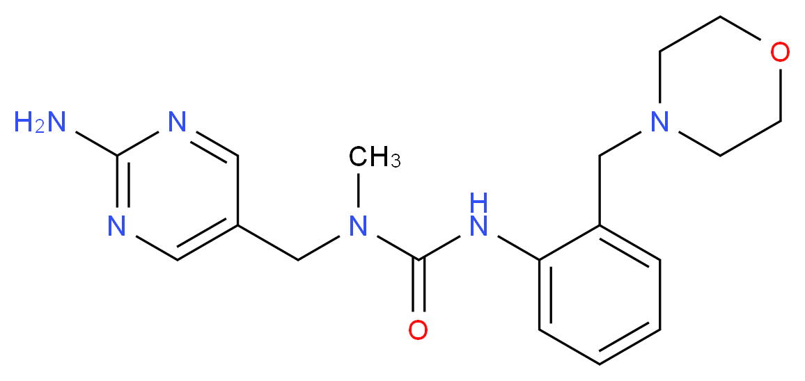 N-[(2-aminopyrimidin-5-yl)methyl]-N-methyl-N'-[2-(morpholin-4-ylmethyl)phenyl]urea_分子结构_CAS_)