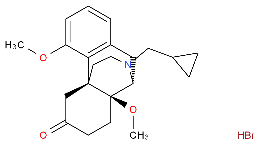 (1R,9R,10S)-17-(cyclopropylmethyl)-3,10-dimethoxy-17-azatetracyclo[7.5.3.0<sup>1</sup>,<sup>1</sup><sup>0</sup>.0<sup>2</sup>,<sup>7</sup>]heptadeca-2(7),3,5-trien-13-one hydrobromide_分子结构_CAS_118111-51-6