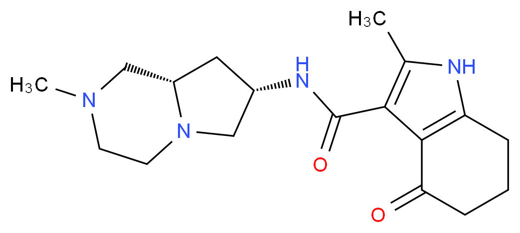 2-methyl-N-[(7S,8aS)-2-methyloctahydropyrrolo[1,2-a]pyrazin-7-yl]-4-oxo-4,5,6,7-tetrahydro-1H-indole-3-carboxamide_分子结构_CAS_)