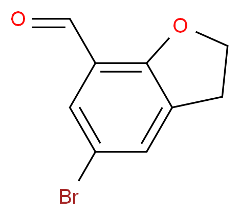 5-bromo-2,3-dihydro-1-benzofuran-7-carbaldehyde_分子结构_CAS_281678-73-7