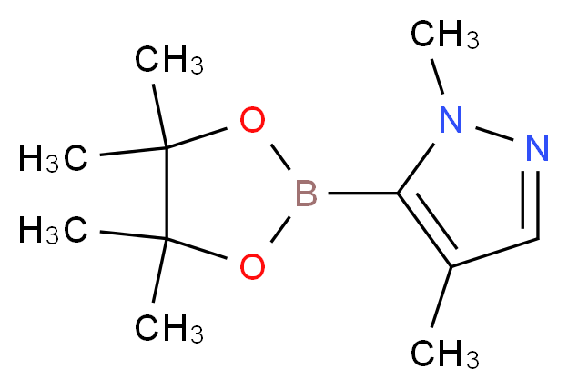 1,4-dimethyl-5-(tetramethyl-1,3,2-dioxaborolan-2-yl)-1H-pyrazole_分子结构_CAS_1047644-76-7