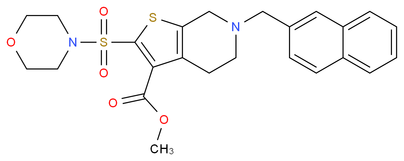 methyl 2-(4-morpholinylsulfonyl)-6-(2-naphthylmethyl)-4,5,6,7-tetrahydrothieno[2,3-c]pyridine-3-carboxylate_分子结构_CAS_)