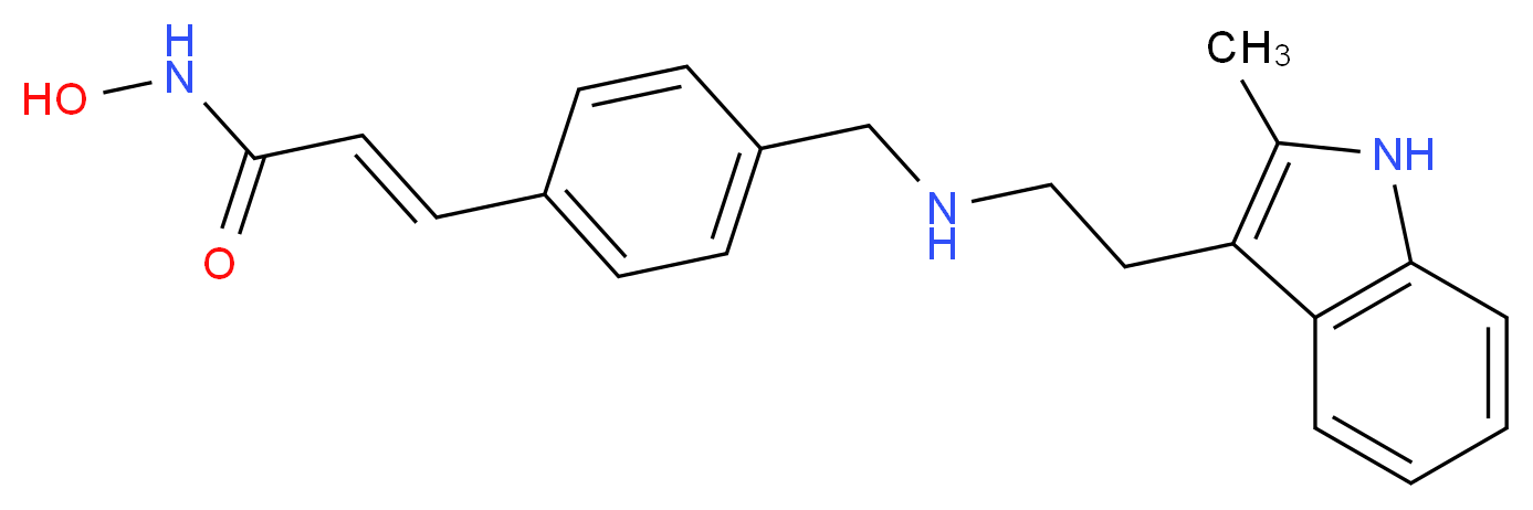 (2E)-N-hydroxy-3-[4-({[2-(2-methyl-1H-indol-3-yl)ethyl]amino}methyl)phenyl]prop-2-enamide_分子结构_CAS_404950-80-7