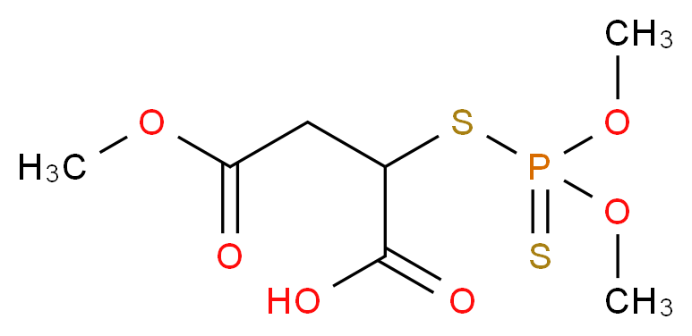 2-{[dimethoxy(sulfanylidene)-λ<sup>5</sup>-phosphanyl]sulfanyl}-4-methoxy-4-oxobutanoic acid_分子结构_CAS_91485-13-1