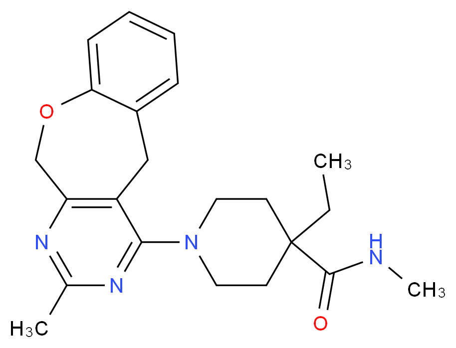 4-ethyl-N-methyl-1-(2-methyl-5,11-dihydro[1]benzoxepino[3,4-d]pyrimidin-4-yl)piperidine-4-carboxamide_分子结构_CAS_)