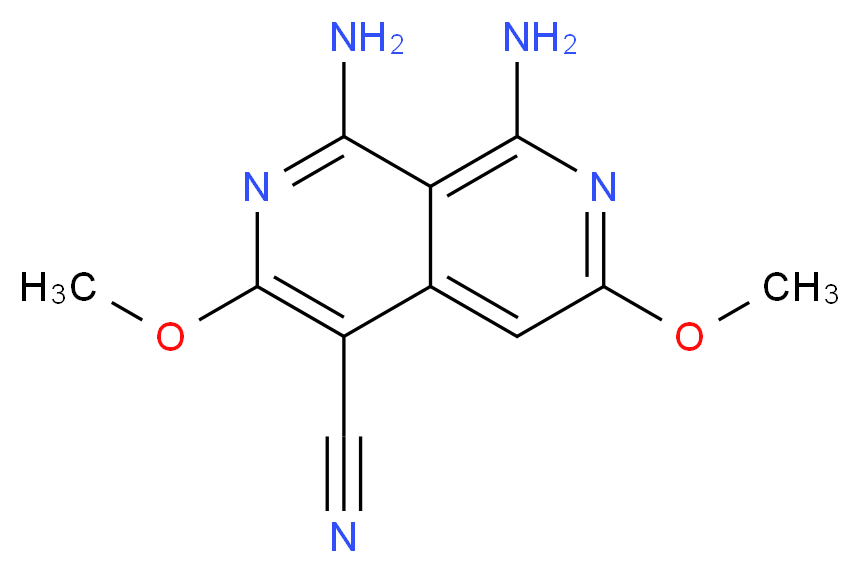 1,8-diamino-3,6-dimethoxy-2,7-naphthyridine-4-carbonitrile_分子结构_CAS_19858-61-8