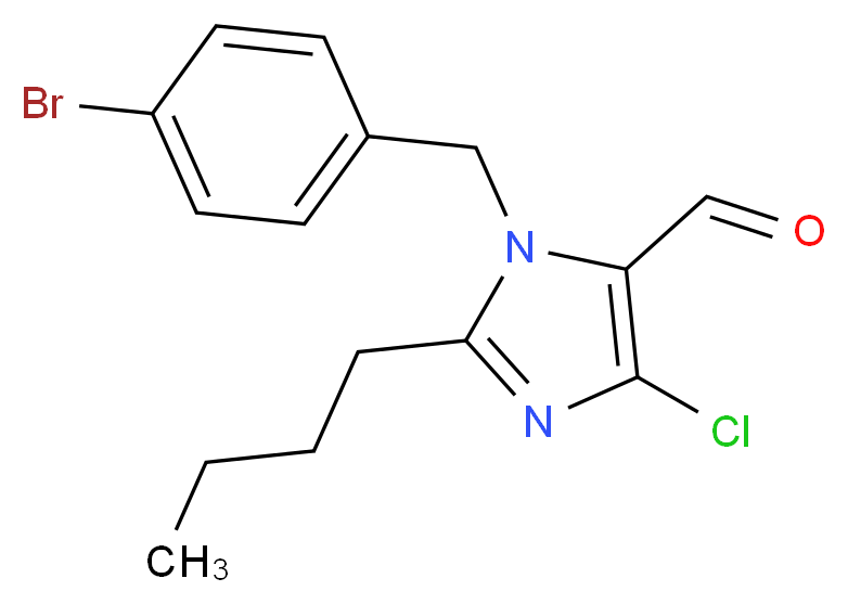 1-[(4-bromophenyl)methyl]-2-butyl-4-chloro-1H-imidazole-5-carbaldehyde_分子结构_CAS_143722-29-6