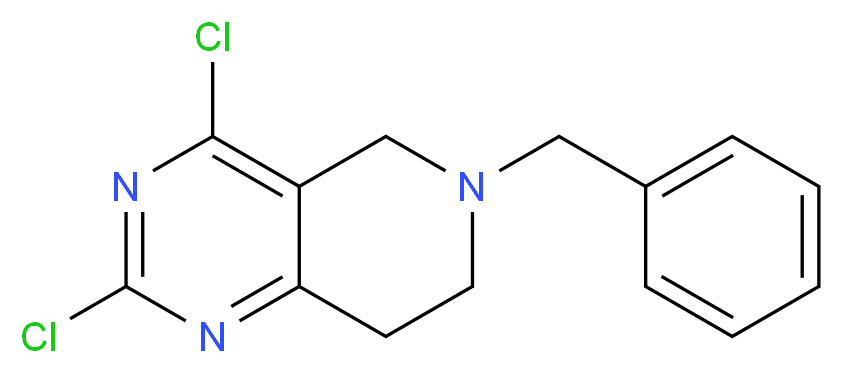 6-benzyl-2,4-dichloro-5H,6H,7H,8H-pyrido[4,3-d]pyrimidine_分子结构_CAS_778574-06-4