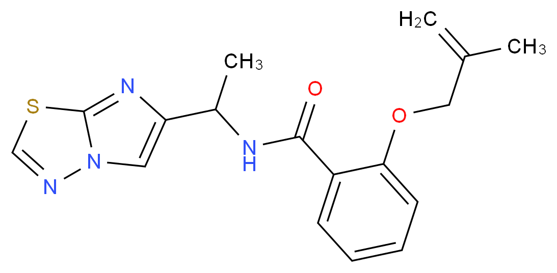 N-(1-imidazo[2,1-b][1,3,4]thiadiazol-6-ylethyl)-2-[(2-methylprop-2-en-1-yl)oxy]benzamide_分子结构_CAS_)
