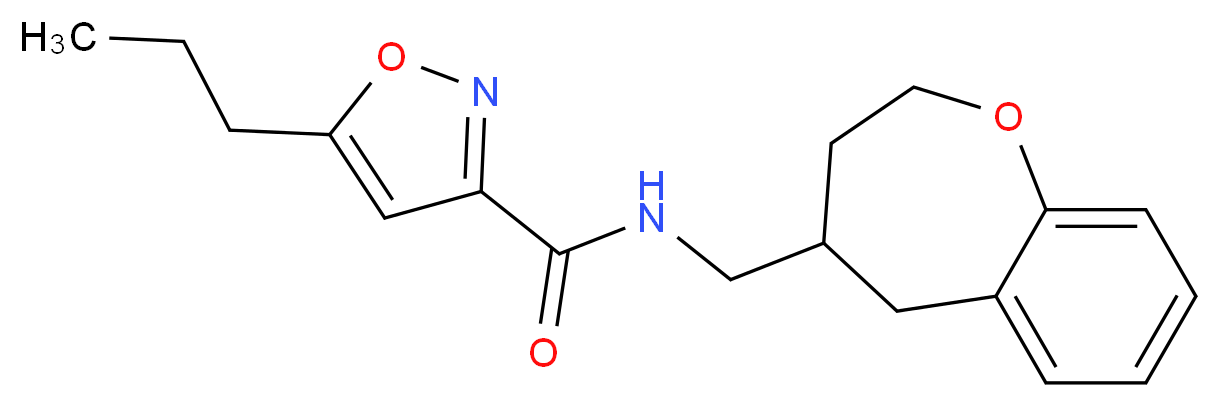 5-propyl-N-(2,3,4,5-tetrahydro-1-benzoxepin-4-ylmethyl)isoxazole-3-carboxamide_分子结构_CAS_)
