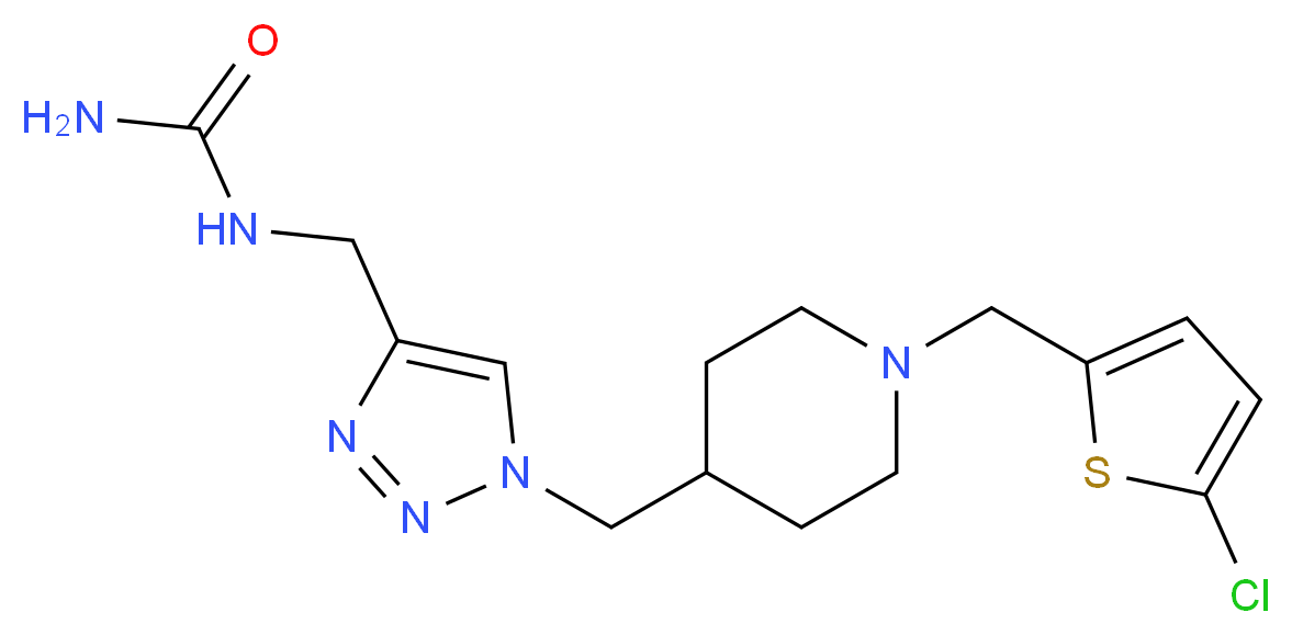 N-{[1-({1-[(5-chloro-2-thienyl)methyl]-4-piperidinyl}methyl)-1H-1,2,3-triazol-4-yl]methyl}urea_分子结构_CAS_)
