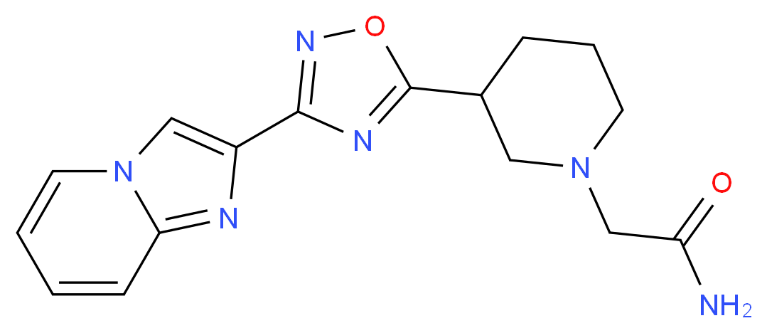 2-[3-(3-imidazo[1,2-a]pyridin-2-yl-1,2,4-oxadiazol-5-yl)-1-piperidinyl]acetamide_分子结构_CAS_)