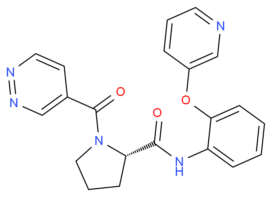1-(pyridazin-4-ylcarbonyl)-N-[2-(pyridin-3-yloxy)phenyl]-L-prolinamide_分子结构_CAS_)