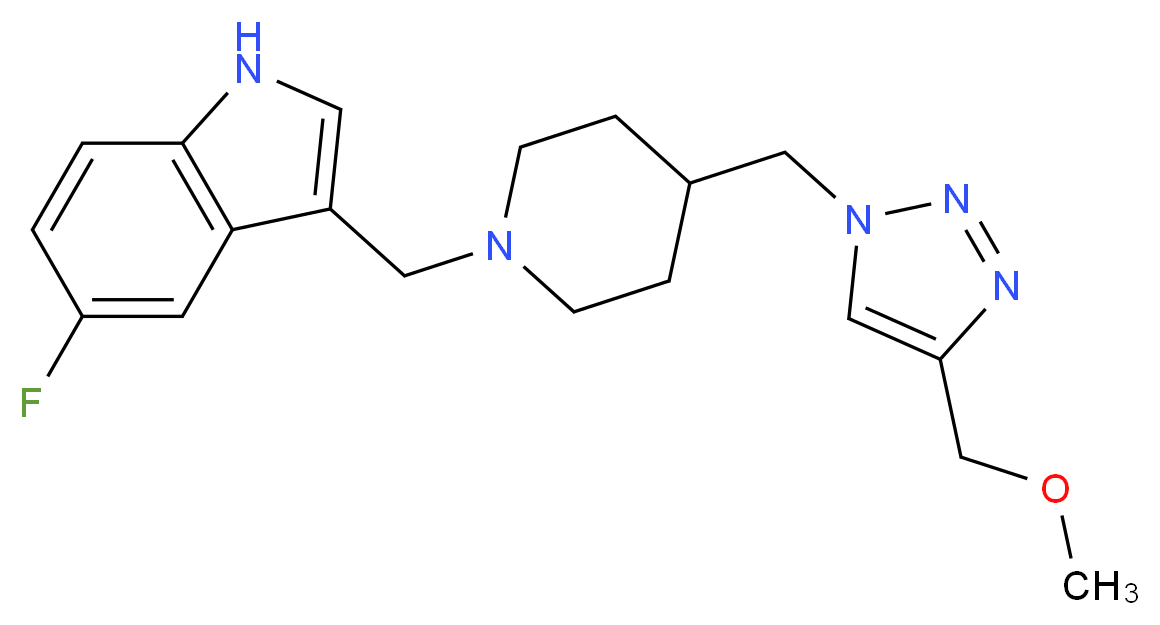 5-fluoro-3-[(4-{[4-(methoxymethyl)-1H-1,2,3-triazol-1-yl]methyl}-1-piperidinyl)methyl]-1H-indole_分子结构_CAS_)
