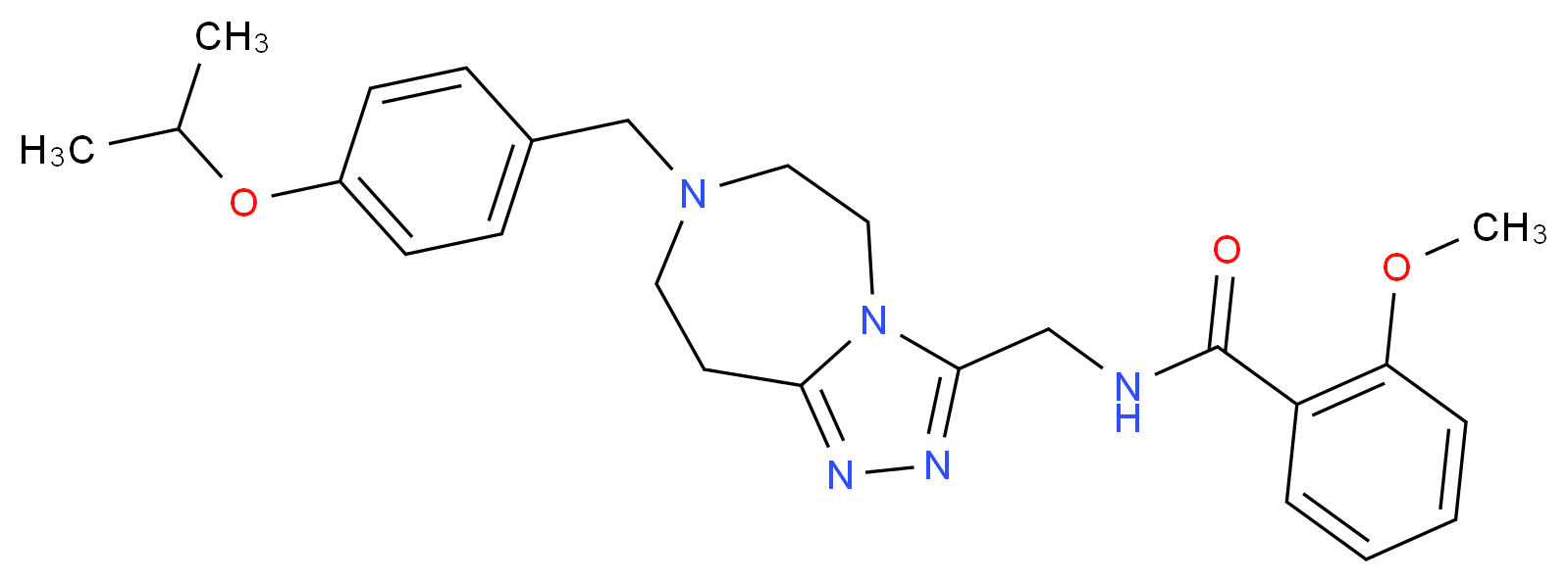 N-{[7-(4-isopropoxybenzyl)-6,7,8,9-tetrahydro-5H-[1,2,4]triazolo[4,3-d][1,4]diazepin-3-yl]methyl}-2-methoxybenzamide_分子结构_CAS_)