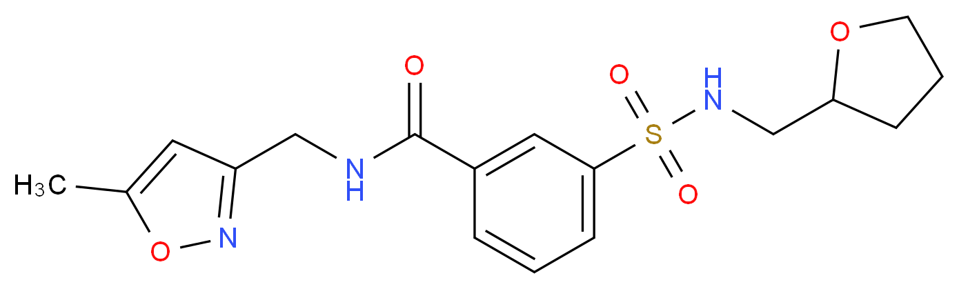 N-[(5-methylisoxazol-3-yl)methyl]-3-{[(tetrahydrofuran-2-ylmethyl)amino]sulfonyl}benzamide_分子结构_CAS_)