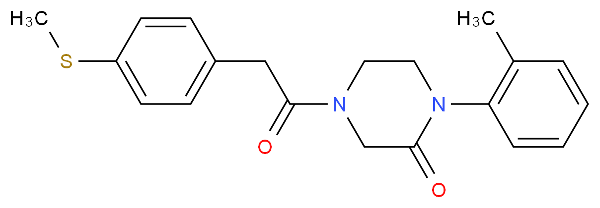 1-(2-methylphenyl)-4-{[4-(methylthio)phenyl]acetyl}-2-piperazinone_分子结构_CAS_)