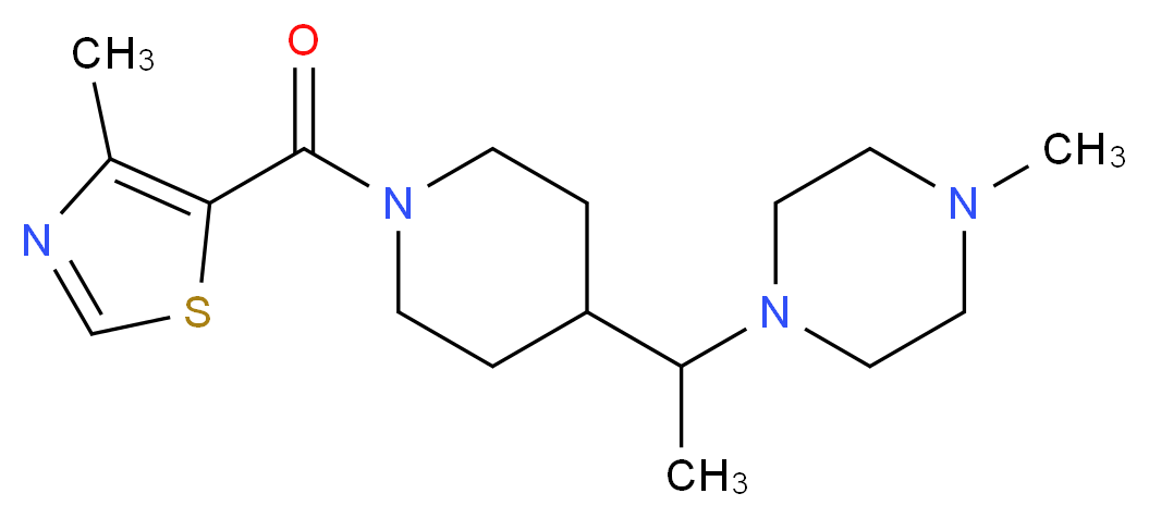 1-methyl-4-(1-{1-[(4-methyl-1,3-thiazol-5-yl)carbonyl]-4-piperidinyl}ethyl)piperazine_分子结构_CAS_)