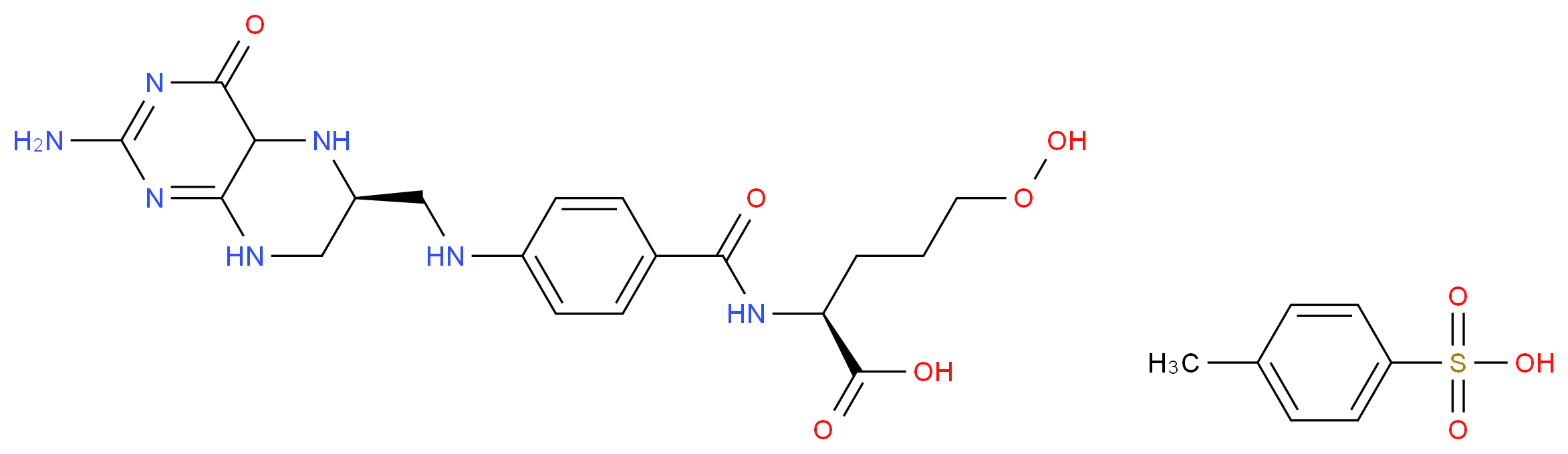 (6S)-Tetrahydrofolic Acid p-Toluenesulfonate Salt_分子结构_CAS_144077-69-0)