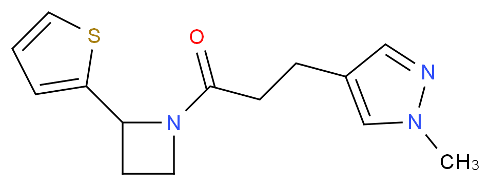 1-methyl-4-{3-oxo-3-[2-(2-thienyl)azetidin-1-yl]propyl}-1H-pyrazole_分子结构_CAS_)