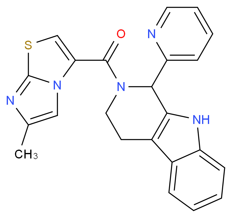 2-[(6-methylimidazo[2,1-b][1,3]thiazol-3-yl)carbonyl]-1-(2-pyridinyl)-2,3,4,9-tetrahydro-1H-beta-carboline_分子结构_CAS_)