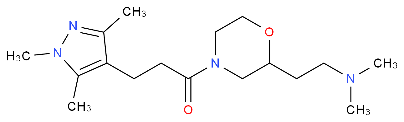 N,N-dimethyl-2-{4-[3-(1,3,5-trimethyl-1H-pyrazol-4-yl)propanoyl]-2-morpholinyl}ethanamine_分子结构_CAS_)